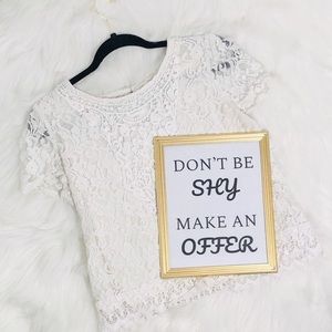FOREVER 21 | WHITE LACE CROP TOP